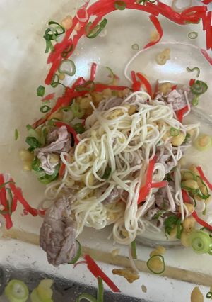 豚と天かすの生姜味　冷やしオガタ素麺-レシピのメイン写真