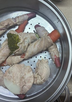 彩色野菜の 豚巻き蒸し-レシピのメイン写真