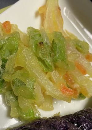 空芯菜の茎(固め)のかき揚げ-レシピのメイン写真