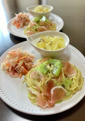 キウイと生ハムのパスタ-レシピのメイン写真
