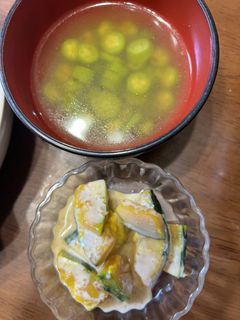 2品同時に!カボチャサラダとオクラスープ-レシピのメイン写真