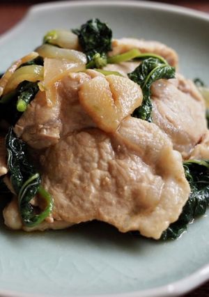 モロヘイヤと豚肉のスタミナ炒め-レシピのメイン写真