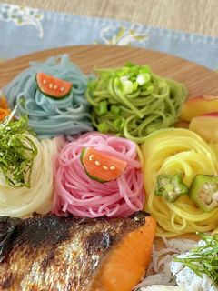 カラフルくるくる素麺-レシピのメイン写真