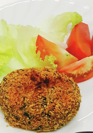 ひじきとかぼちゃの焼きコロッケ-レシピのメイン写真