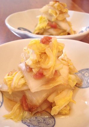 簡単☆白菜と梅干の蒸し煮-レシピのメイン写真