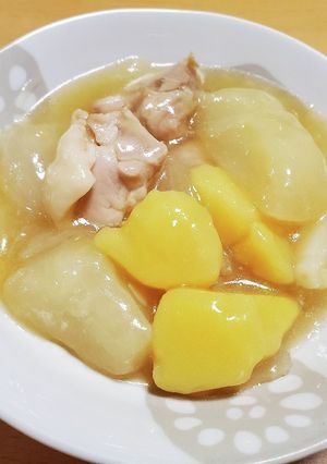 夕顔とじゃがいも鶏肉のあんかけ-レシピのメイン写真