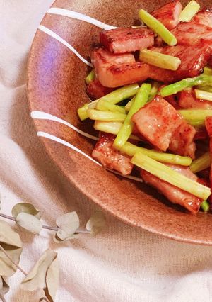 厚切りベーコンとアスパラの麺つゆマヨ炒め-レシピのメイン写真