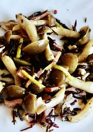 しめじ，ひじきとポークのレンジ蒸し-レシピのメイン写真
