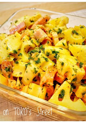 お弁当に！レンコンとベーコンのカレー炒め-レシピのメイン写真