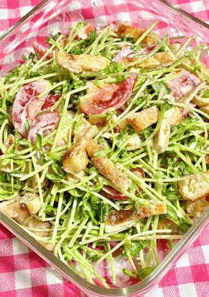 レシピ投稿祭　豆苗と油揚げのサラダ-レシピのメイン写真