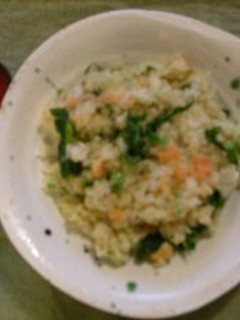 胡椒あられ入り!菜の花とタラコの混ぜご飯-レシピのメイン写真