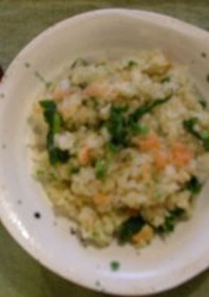 胡椒あられ入り！菜の花とタラコの混ぜご飯-レシピのメイン写真