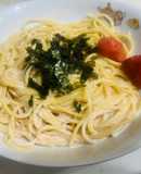 ごはんにあう明太子ソースで食べるパスタ