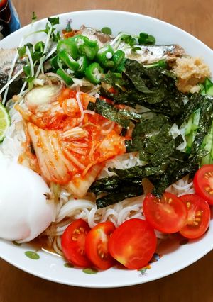 イワシの　ぶっかけサラダそうめん-レシピのメイン写真