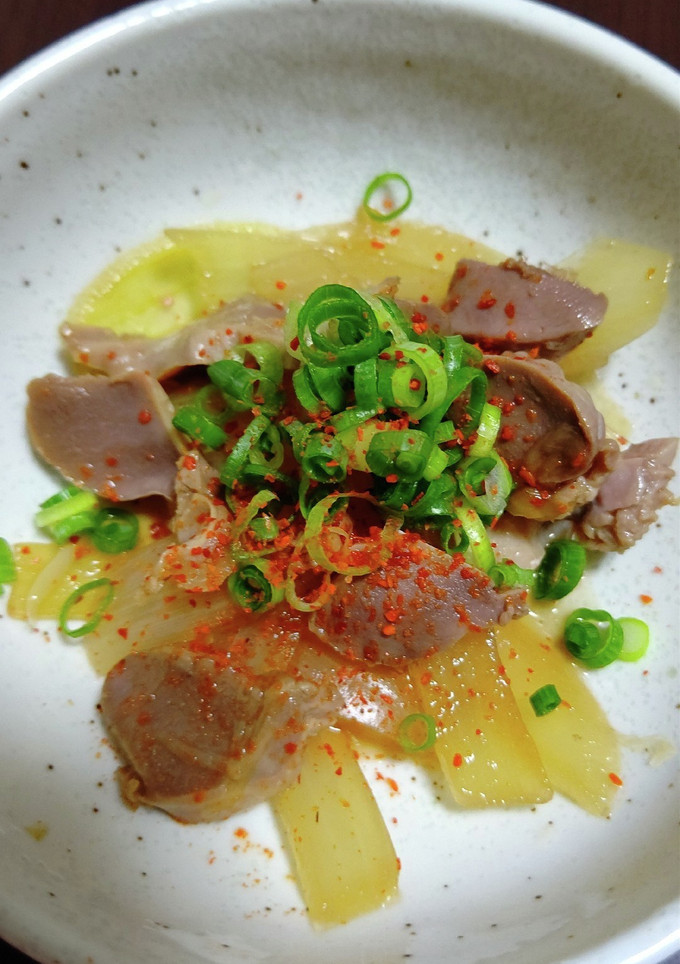 今日のおつまみ♪砂肝と玉ねぎの酢の物-レシピのメイン写真
