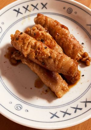 【お弁当】ポン酢でサッパリえのきの肉巻き-レシピのメイン写真