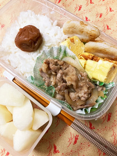 2022/8/22 生姜焼き弁当-レシピのメイン写真