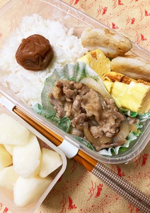 2022/8/22 生姜焼き弁当-レシピのメイン写真