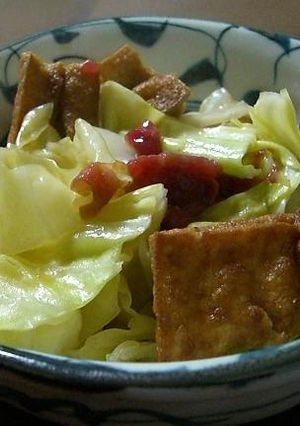 春キャベツとお揚げのさっぱり梅煮-レシピのメイン写真