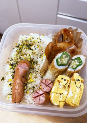 オクラちくわ☆ポークケチャップ弁当-レシピのメイン写真