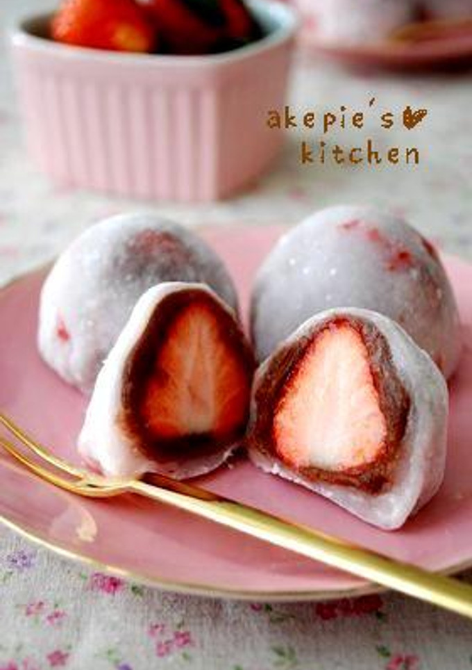 ほんのり ピンク✿いちご大福-レシピのメイン写真