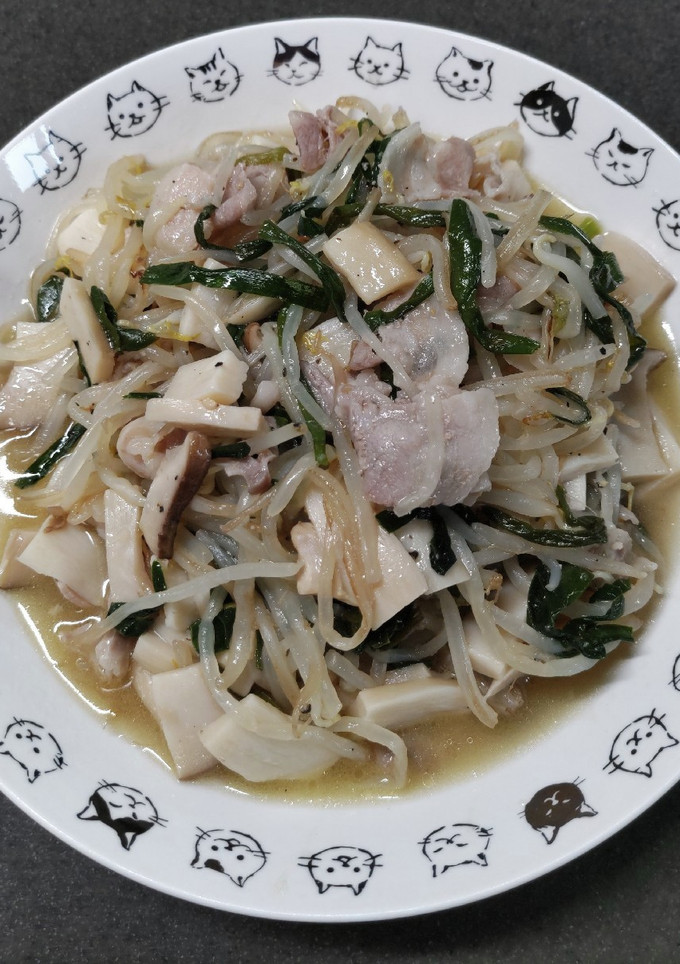 塩エリンギもやし肉炒め-レシピのメイン写真