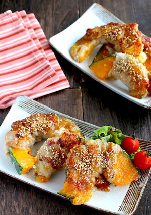 カボチャの豚バラ肉巻き-レシピのメイン写真