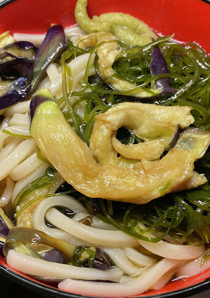 茄子の揚げびたしと切り昆布の冷やしうどん-レシピのメイン写真