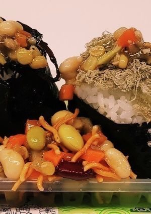 ゆで玉子&豆サラダベビースタ～･おにぎり-レシピのメイン写真