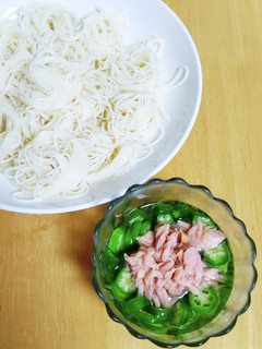 おくらとツナのそうめん-レシピのメイン写真