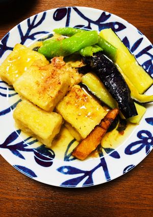 高野豆腐と夏野菜の揚げ浸し-レシピのメイン写真