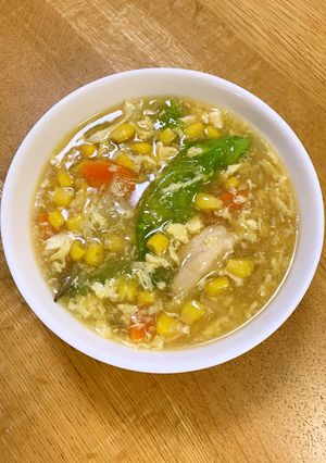 具だくさん！コーンと卵の中華スープ-レシピのメイン写真
