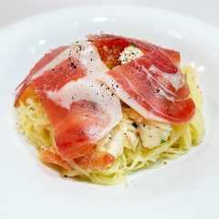 รูปของ いちじくと生ハムの冷製パスタ☆