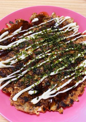 材料4つ！オートミールとサバ缶お好み焼き-レシピのメイン写真