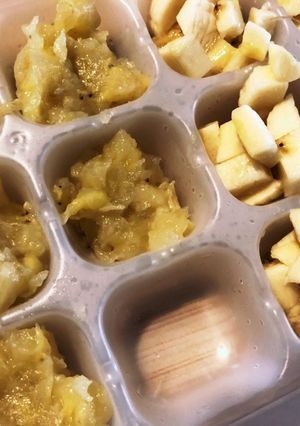 離乳食中期〜バナナ2種類の食感〜-レシピのメイン写真