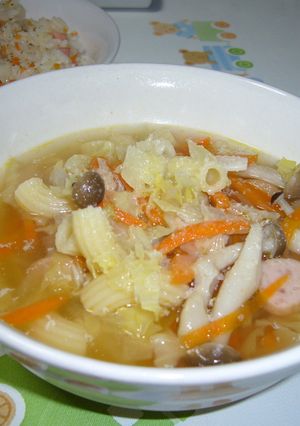 残り野菜ｄｅ超簡単パスタス～プ-レシピのメイン写真