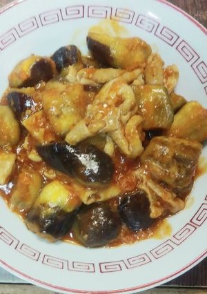 ナスと鶏皮のチリソース煮-レシピのメイン写真