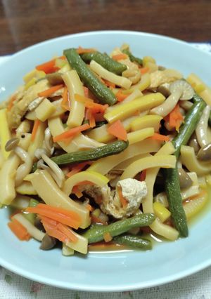 水煮たけのこの煮物(高知産細切り)-レシピのメイン写真