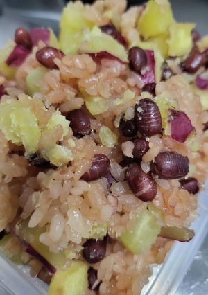 炊飯器でさつまいもと小豆のおこわ-レシピのメイン写真
