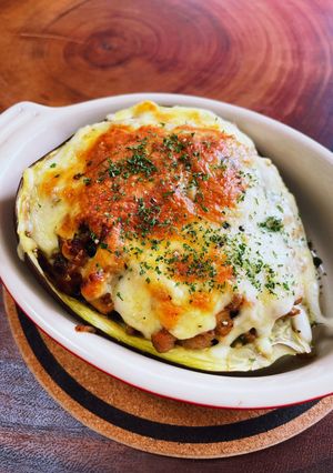 巨大なすの肉詰めチーズ焼き-レシピのメイン写真