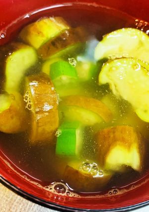 茄子とオクラの生姜あっさりスープ　-レシピのメイン写真