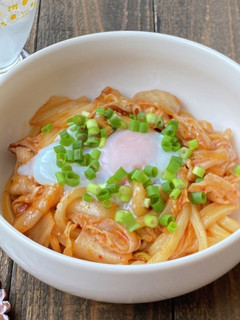 レンジで簡単!こく旨豚キムチうどん-レシピのメイン写真
