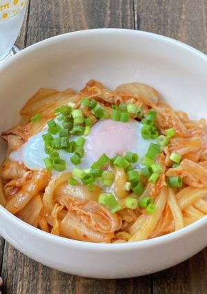 レンジで簡単!こく旨豚キムチうどん-レシピのメイン写真