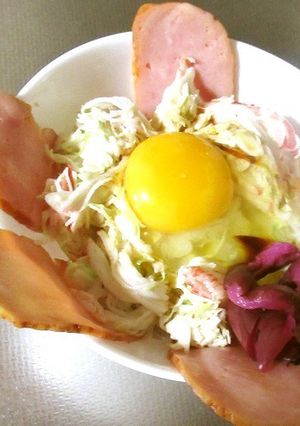 かにかまサラダ乗せチャーシュー丼-レシピのメイン写真