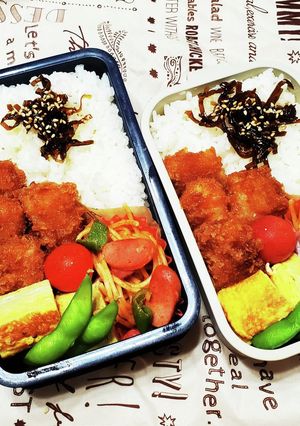 男子高校生いかカツ&ナポリタン弁当-レシピのメイン写真