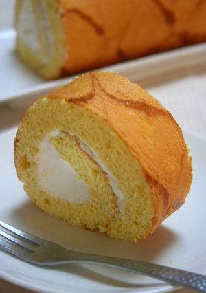 矢羽根模様のロールケーキ-レシピのメイン写真