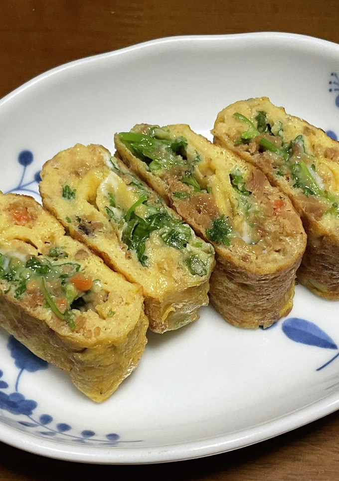 タイ風！鶏そぼろとパクチーの玉子焼き♫-レシピのメイン写真