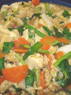 鶏ひき肉のにら玉豆腐-レシピのメイン写真