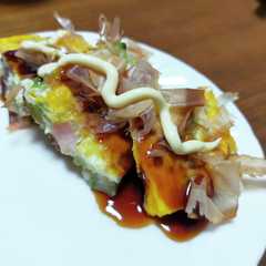 รูปของ 小麦粉を使わない　オクラのお好み焼き