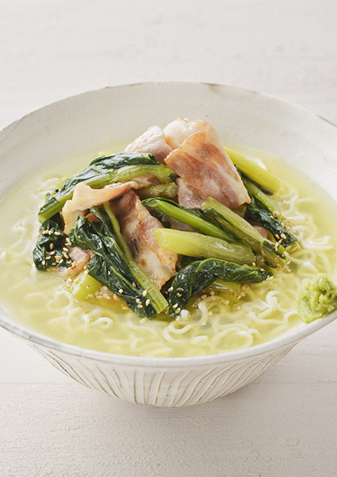 野沢菜とわさびの塩らーめん-レシピのメイン写真
